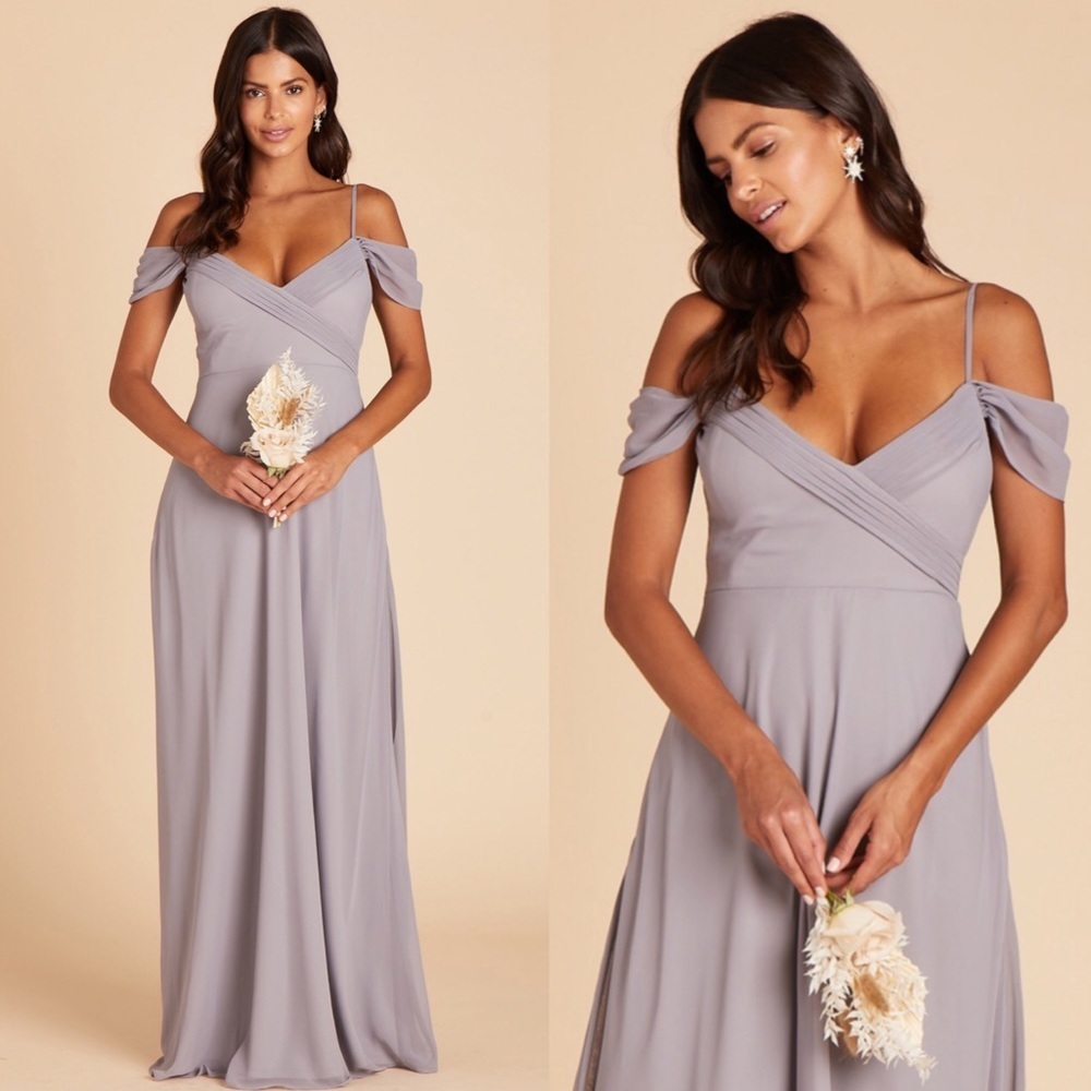 Birdy Grey Convertible Dress Size S Silver Bridesmaid Formal Wedding Guest